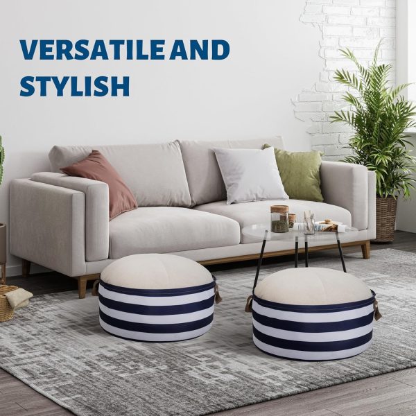 Space-Saving Ottoman Pouf with Storage - Round & Comfy for Any Room - Εικόνα 5