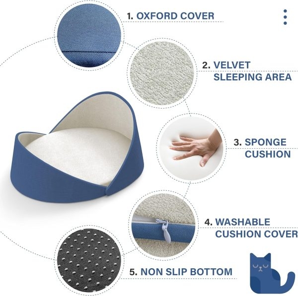 Large Shell Shaped Cat Couch - Modern Cat Bed - Kuva 3