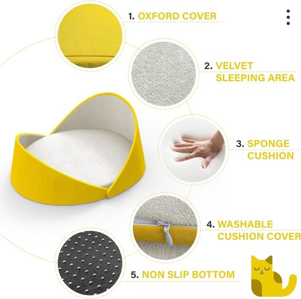 Large Shell Shaped Cat Couch - Modern Cat Bed - Kuva 11