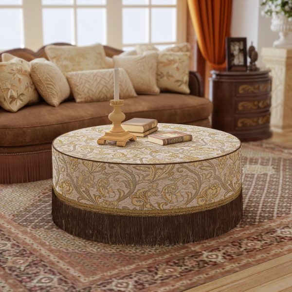 round upholstered ottoman table 4112