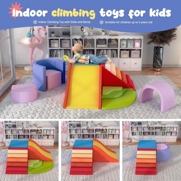 Toddler Foam Climbing Tower & Slide, 5 Pieces, Non-Slip - Изображение 5