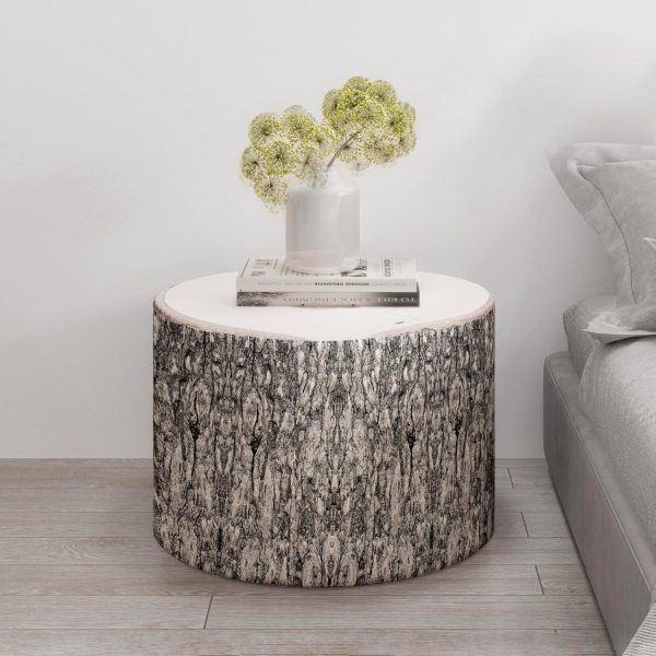 wood log ottoman pouf cushion 4065