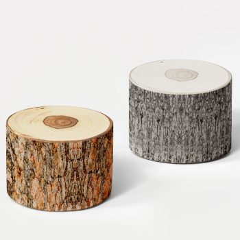 wood log ottoman pouf cushion 4073