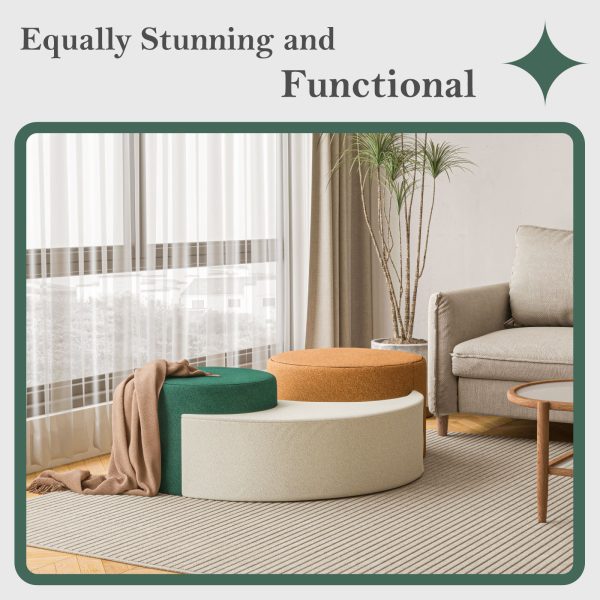 Adjustable Floor Sofa Couch 2-Seater with Pouf Ottoman - Εικόνα 8