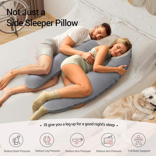 Full Body U-Shape Pillow for Side Sleepers & Reading - Afbeelding 3