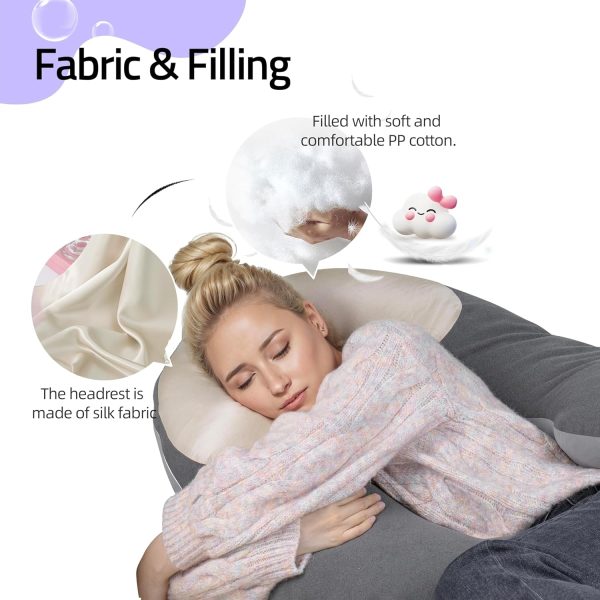 Full Body U-Shape Pillow for Side Sleepers & Reading - Imagem 11