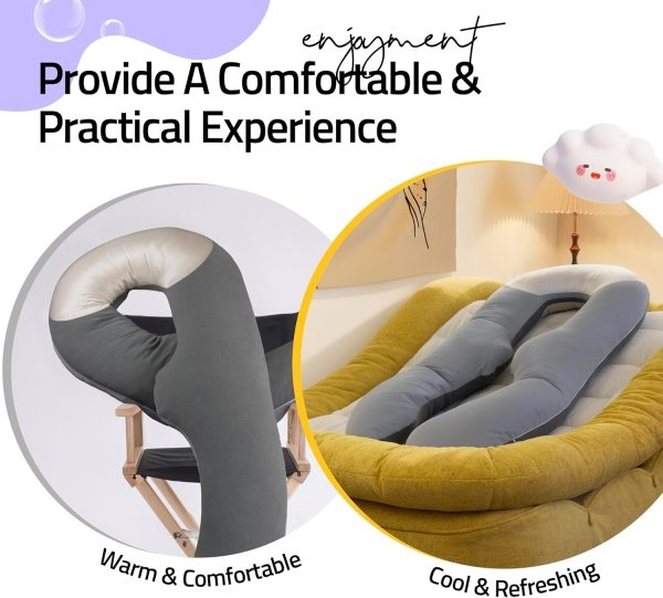 Full Body U-Shape Pillow for Side Sleepers & Reading - Afbeelding 12