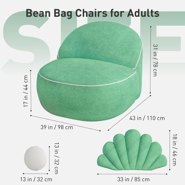 Cute Seashell Bean Bag Chair for Teens and Adults - Billede 3