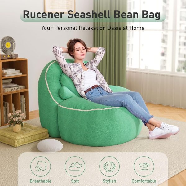 Cute Seashell Bean Bag Chair for Teens and Adults - Billede 4