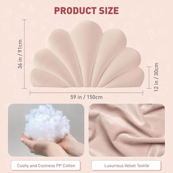 Seashell Shaped Headboard Cushion for Bedroom Decor - Immagine 13