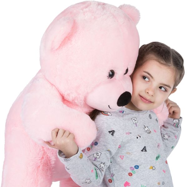 Large Cuddly Stuffed Animal Toy Big Teddy Bear Soft Bear Pink - Εικόνα 4