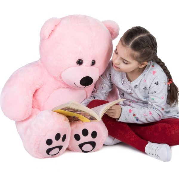 Large Cuddly Stuffed Animal Toy Big Teddy Bear Soft Bear Pink - Image 8