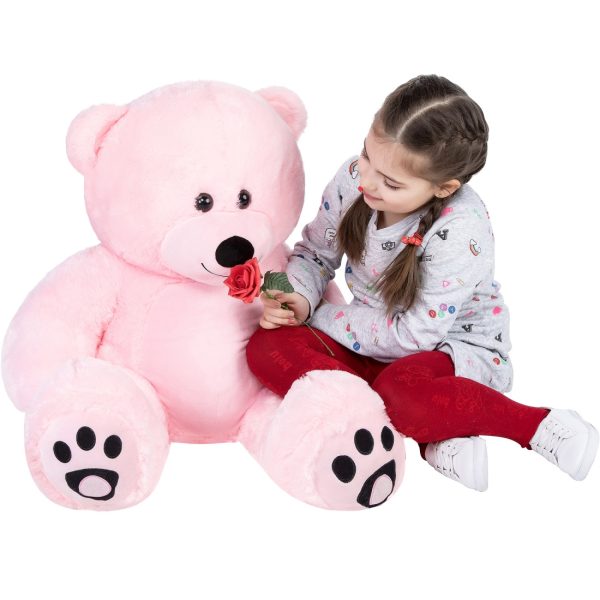 Large Cuddly Stuffed Animal Toy Big Teddy Bear Soft Bear Pink - Obraz 18