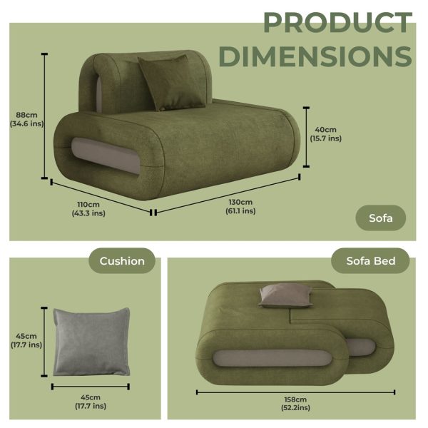 Convertible Floor Sofa with Removable Back Support - Imagem 7