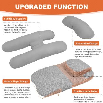 side sleeper pillow with arm hole 4408