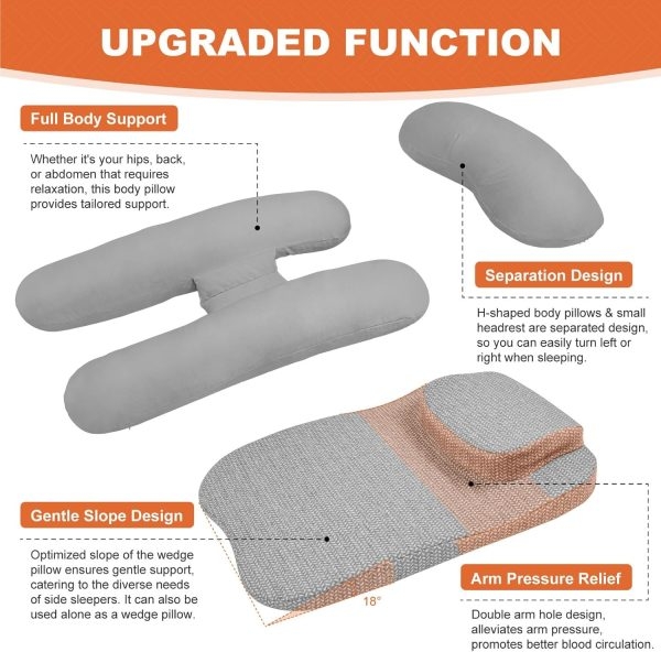 Side Sleeper Pillow With Arm Hole & Foam Wedge for Neck and Shoulder Pain - Изображение 3