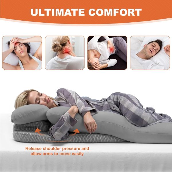 Side Sleeper Pillow With Arm Hole & Foam Wedge for Neck and Shoulder Pain - Изображение 7