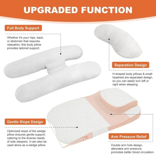 Side Sleeper Pillow With Arm Hole & Foam Wedge for Neck and Shoulder Pain - Изображение 9