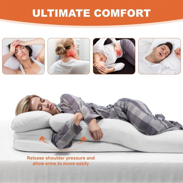 Side Sleeper Pillow With Arm Hole & Foam Wedge for Neck and Shoulder Pain - Изображение 12